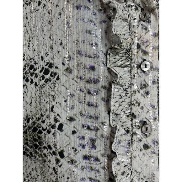 1. State Python Print Ruffle Lined Blouse Size 1X - Picture 4 of 12